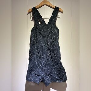 Malia Mills black floral romper cottagecore 6